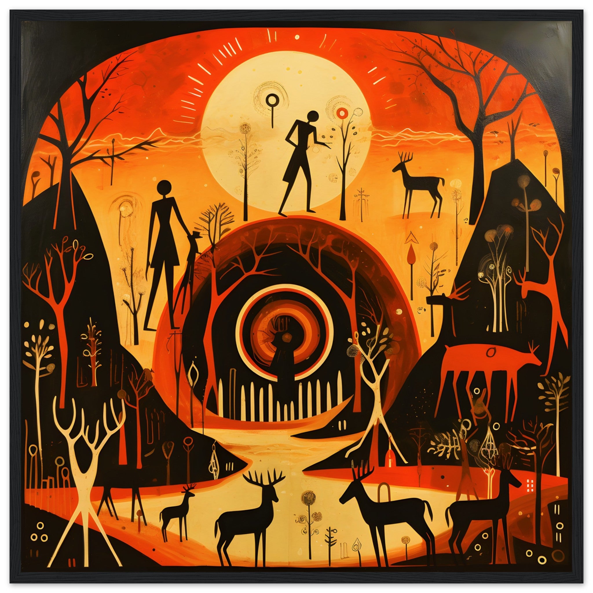 Caveman Scene Wall Art Design