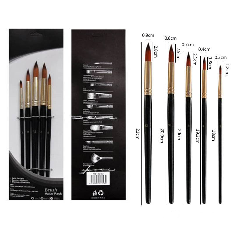 Line pen gouache oil brush set