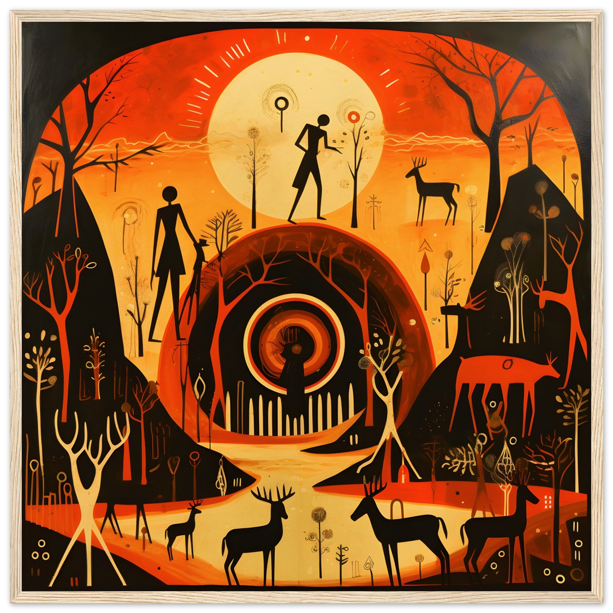 Caveman Scene Wall Art Design