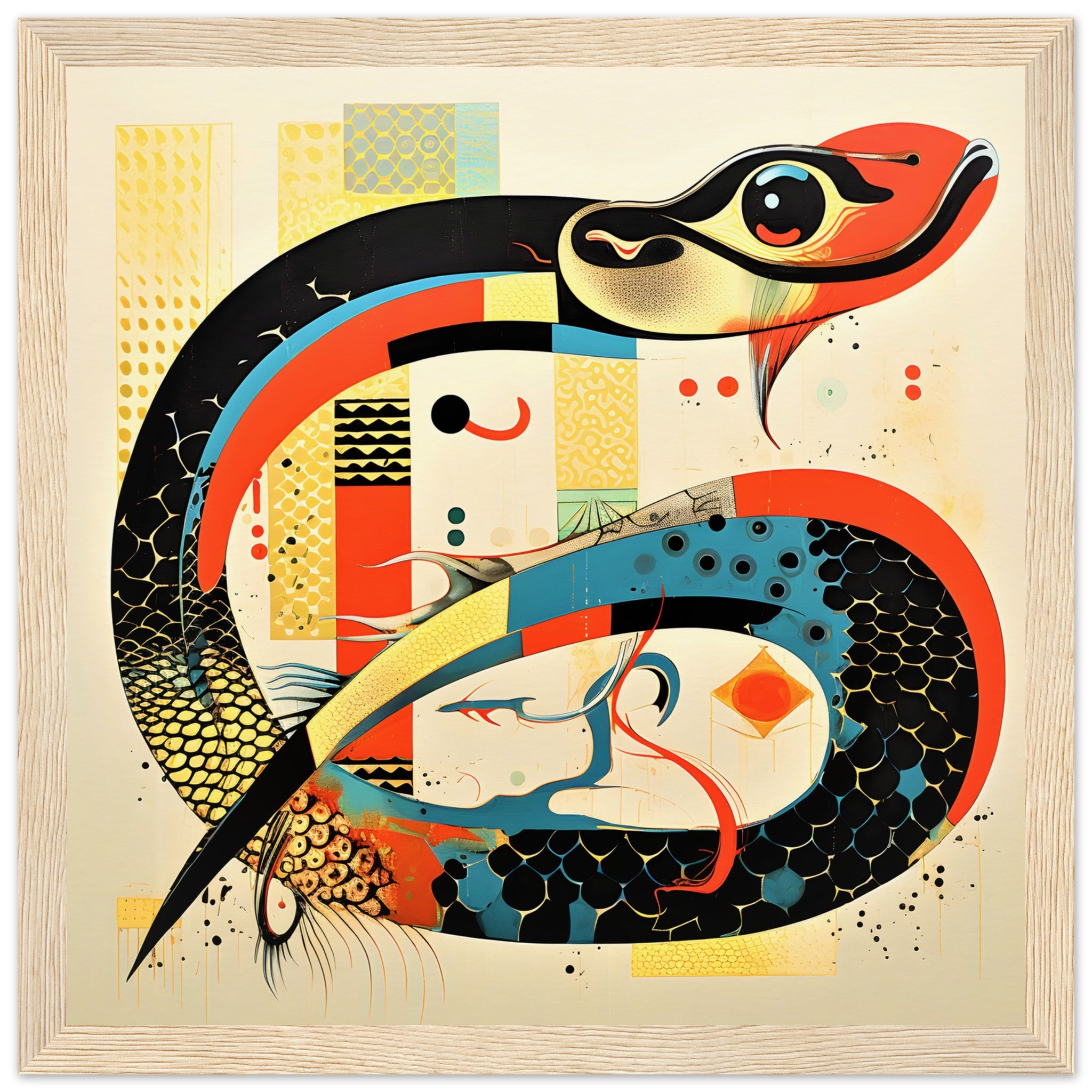 Abstract Twisted Snake Serpent Wall Art