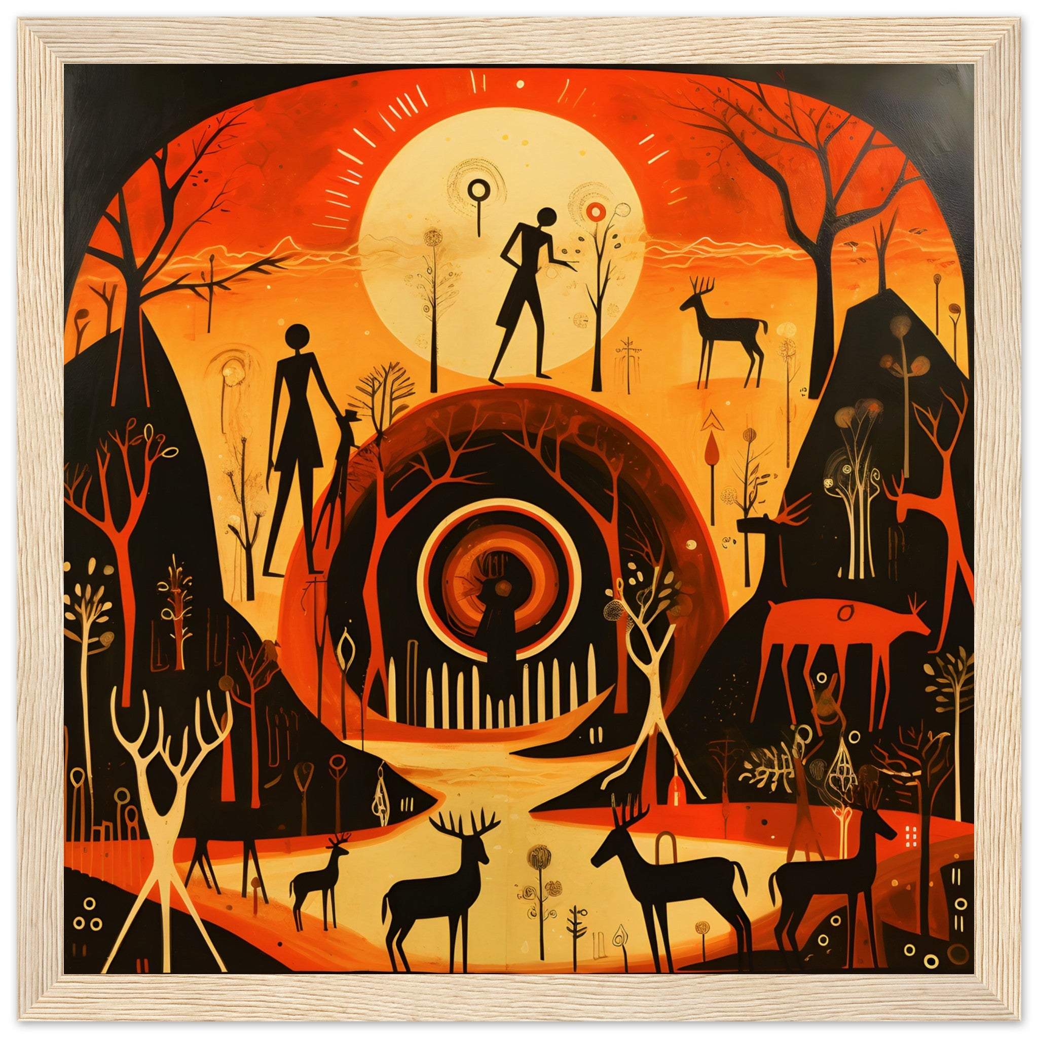 Caveman Scene Wall Art Design
