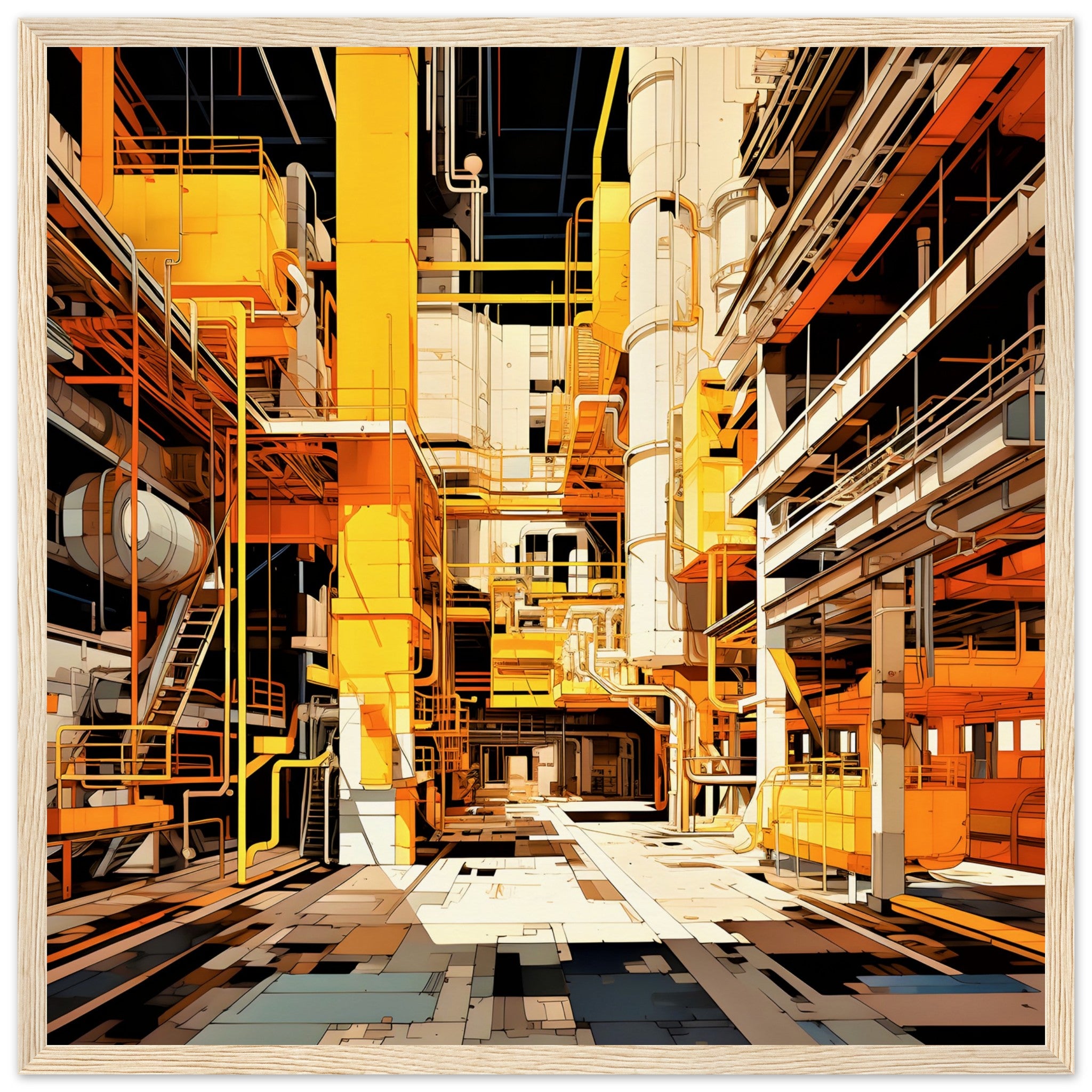 Bauhaus Tribute Factory Floor Wall Art Design