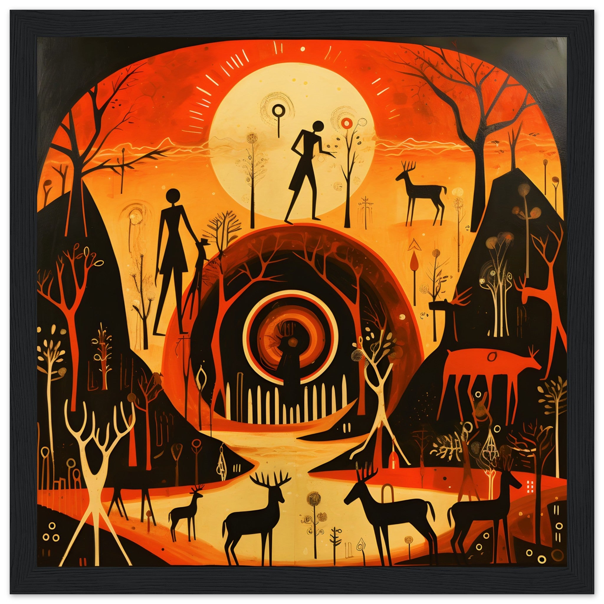 Caveman Scene Wall Art Design