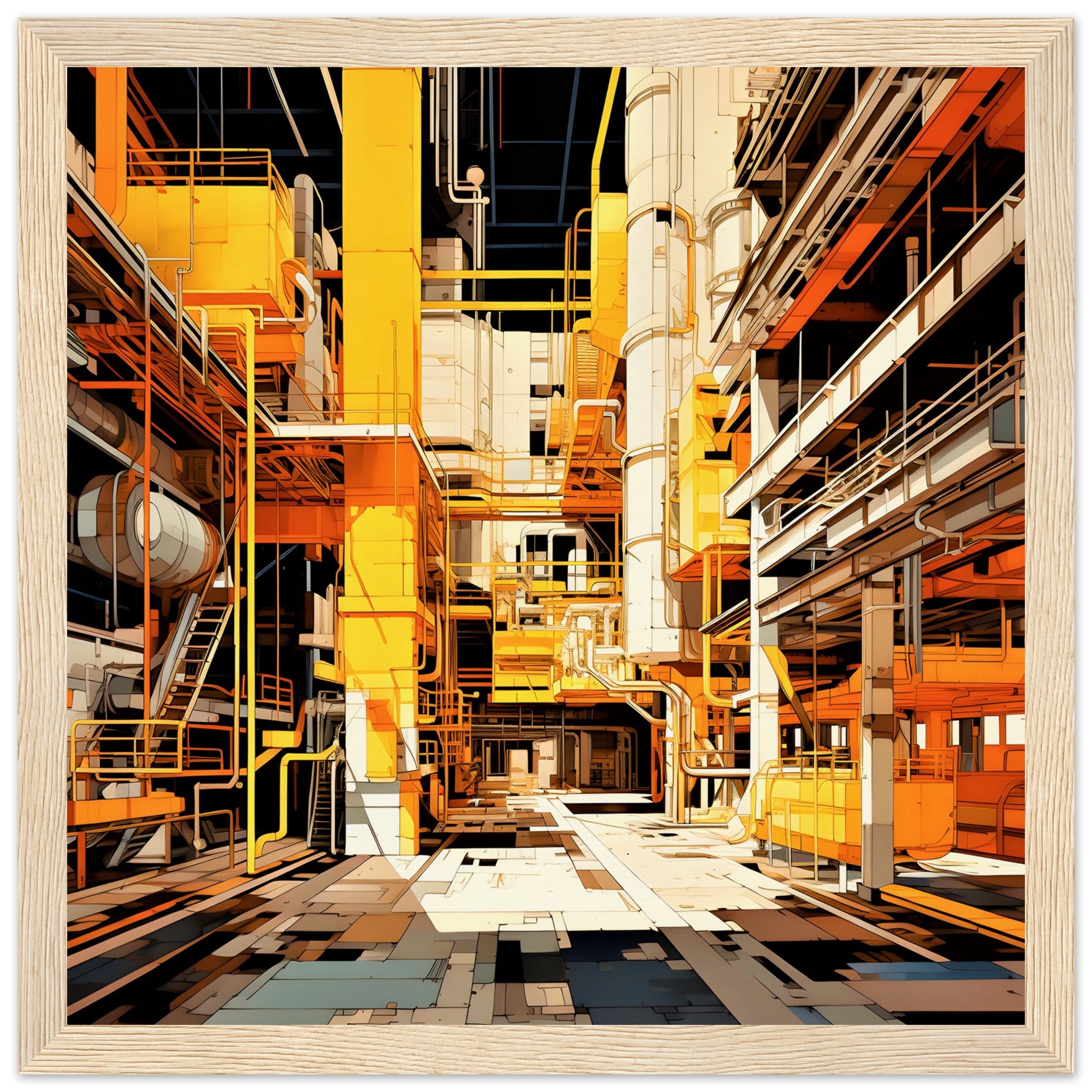 Bauhaus Tribute Factory Floor Wall Art Design