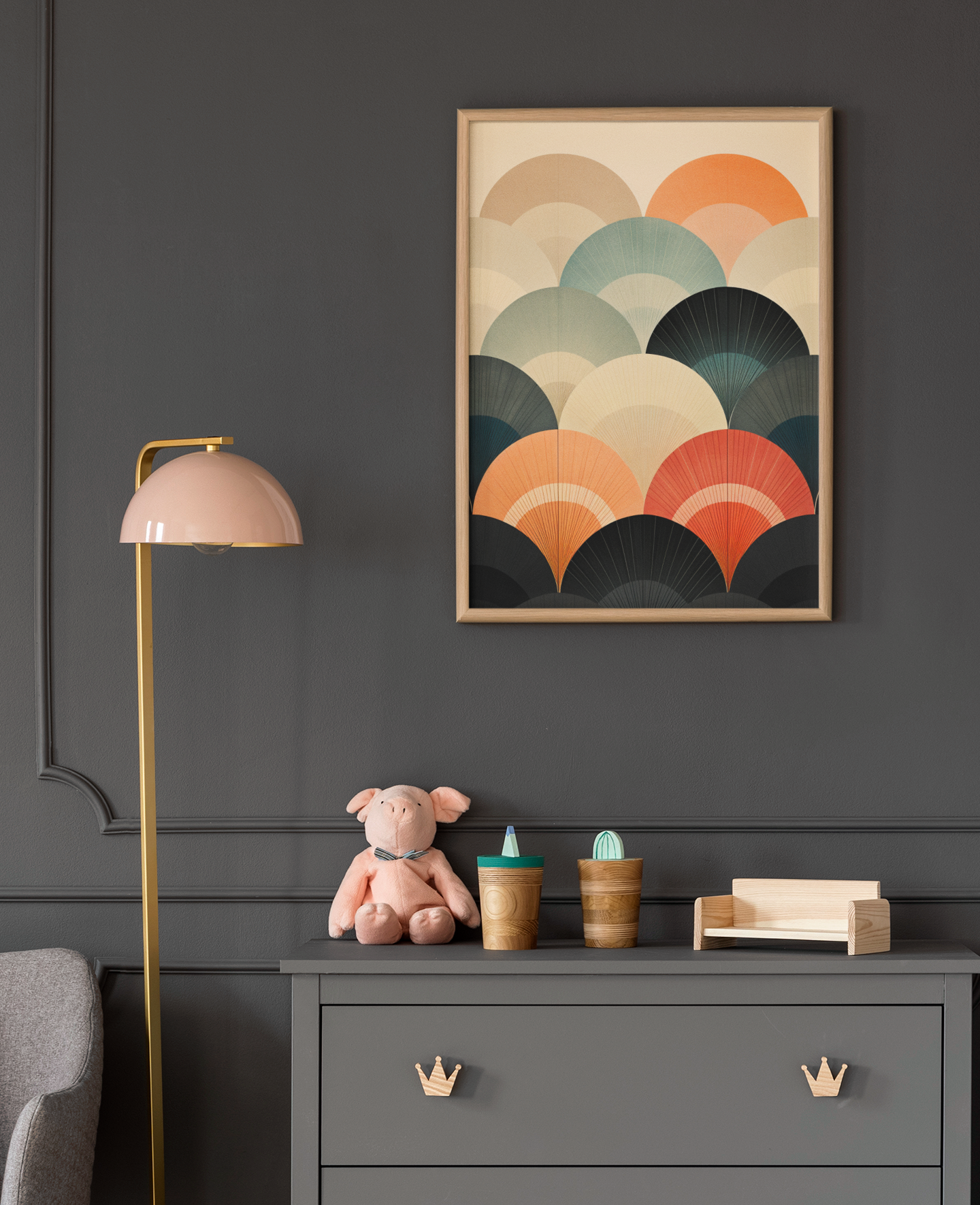 Abstract Color Scallops Wall Art