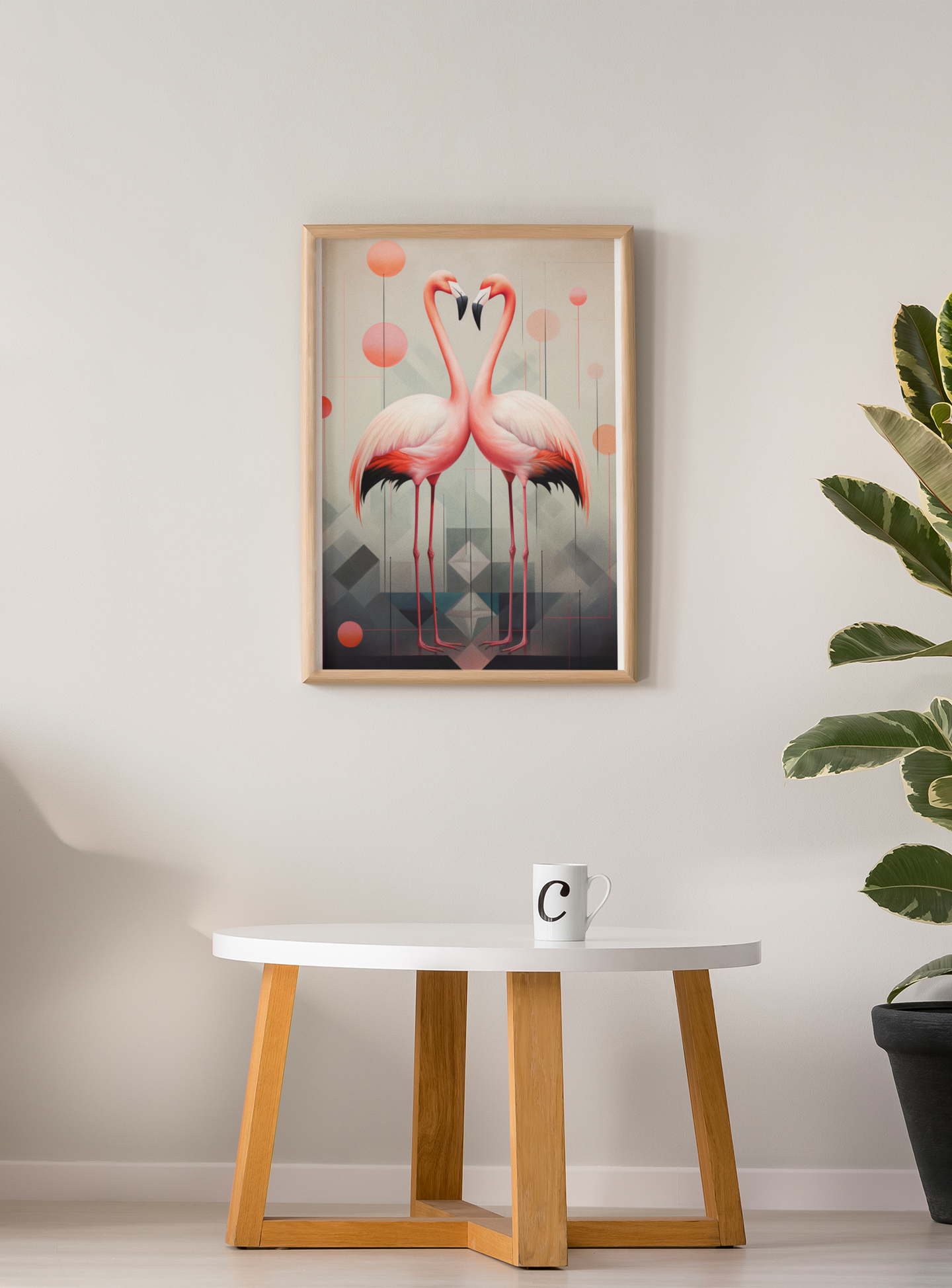A Pair of Pink Flamingos Wall Art