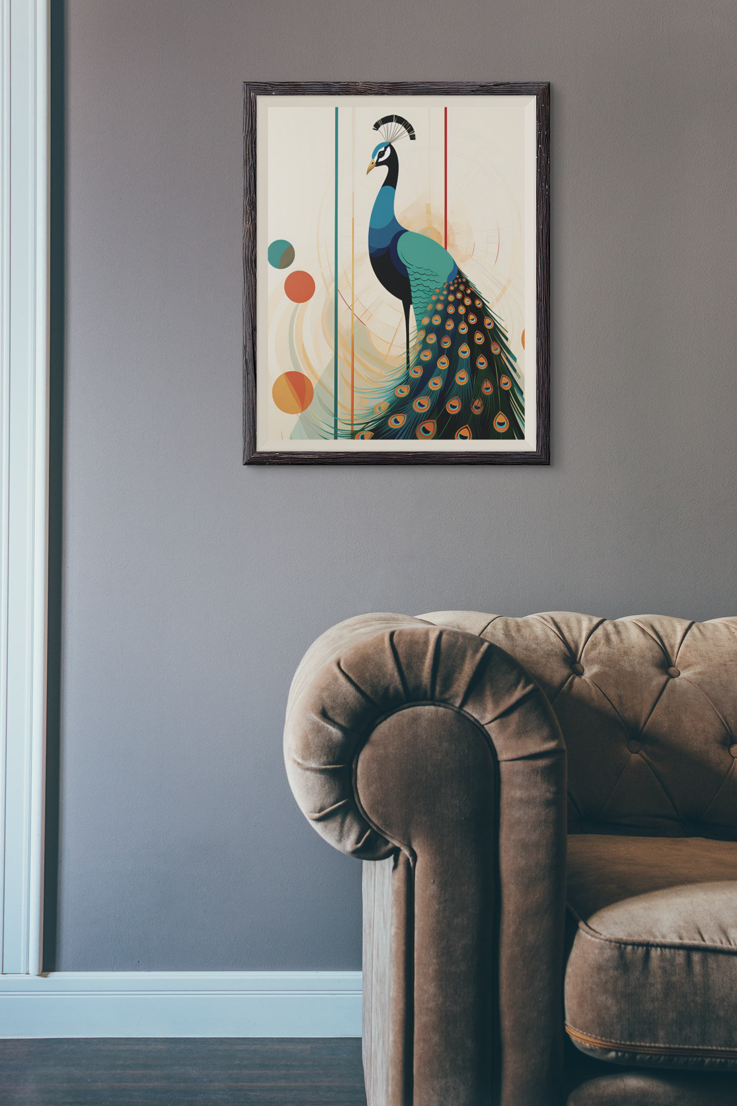 Glorious Peacock Abstract Wall Art Design