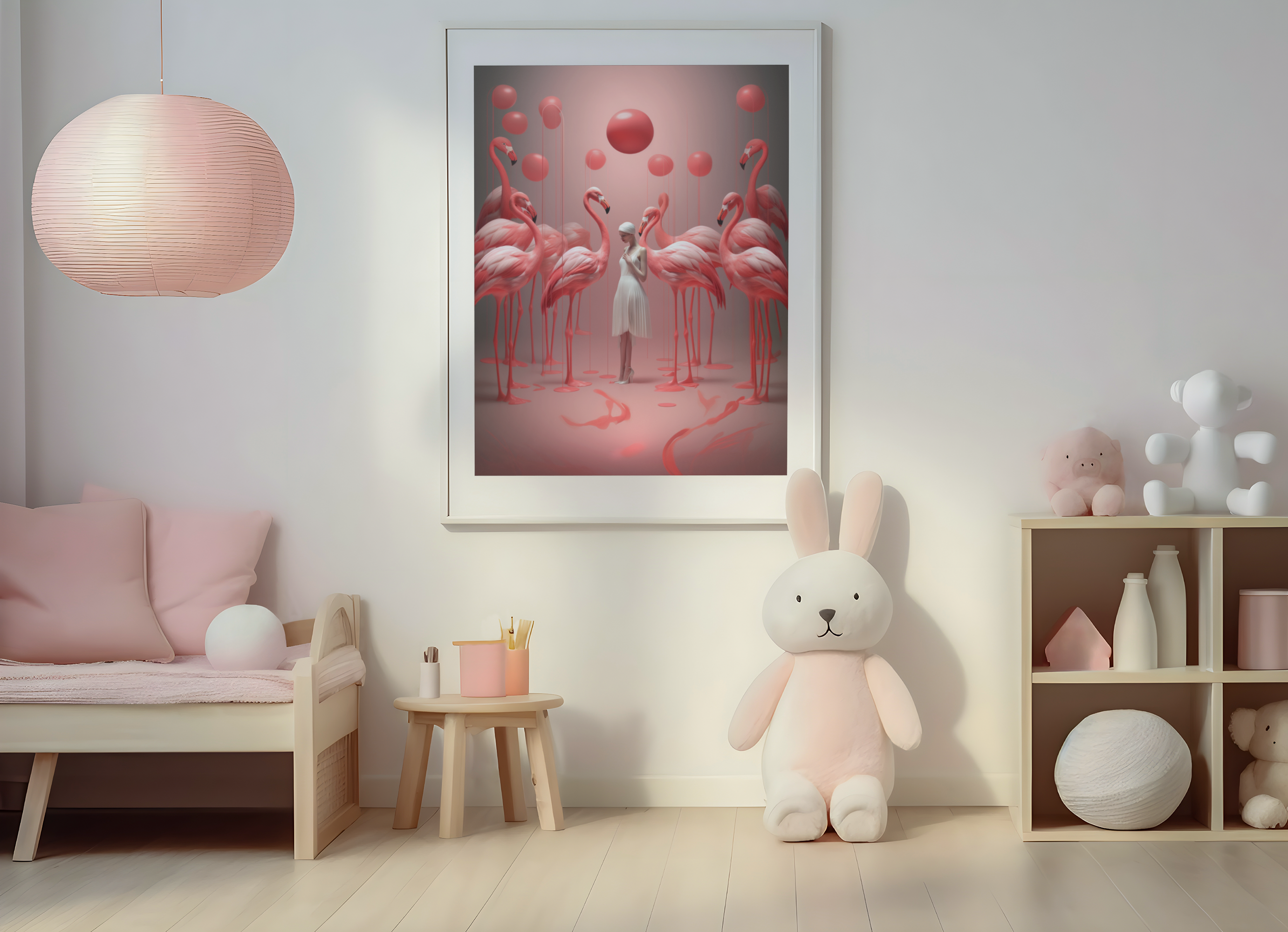 Flamingo Ballet Elegance Wall Art
