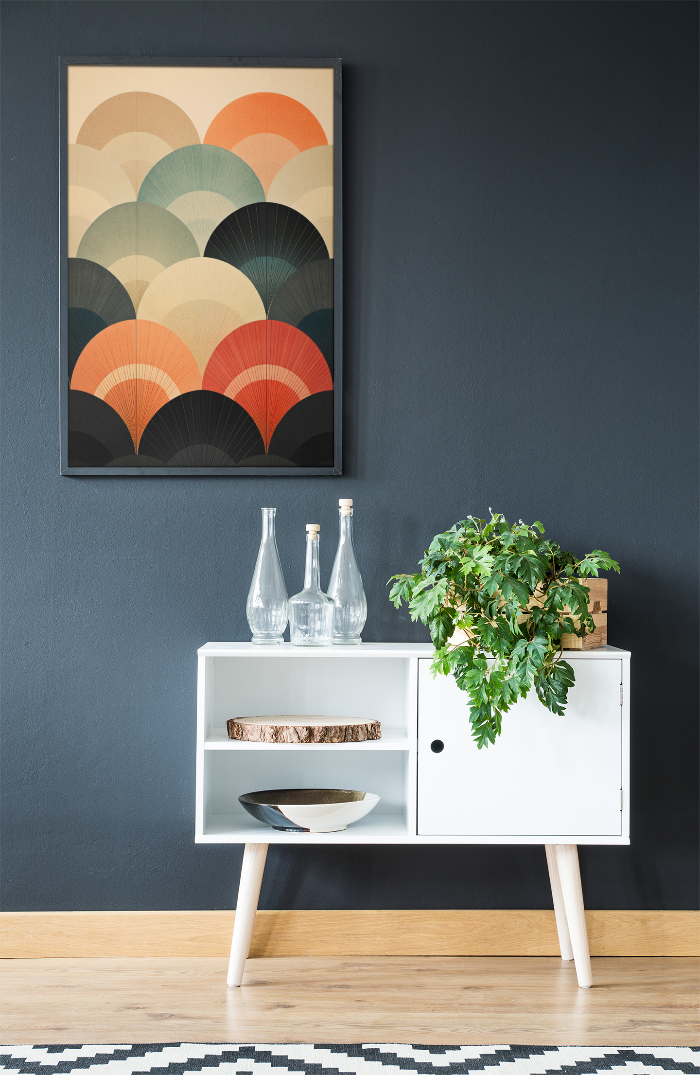 Abstract Color Scallops Wall Art