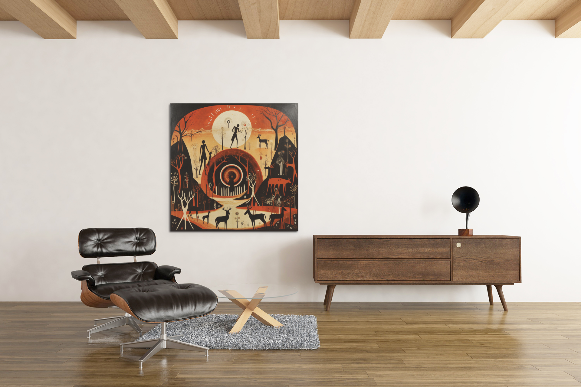 Caveman Scene Wall Art Design