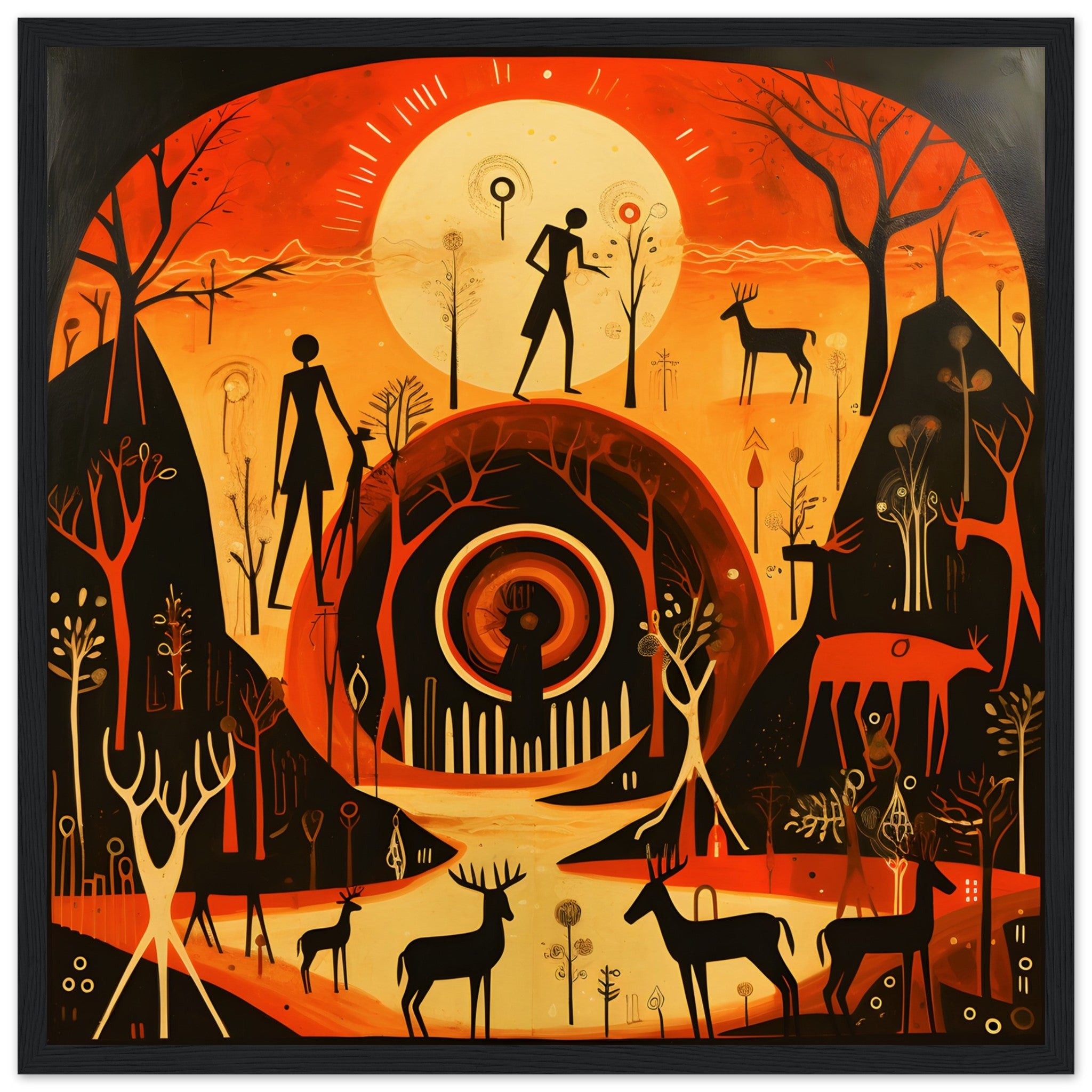 Caveman Scene Wall Art Design