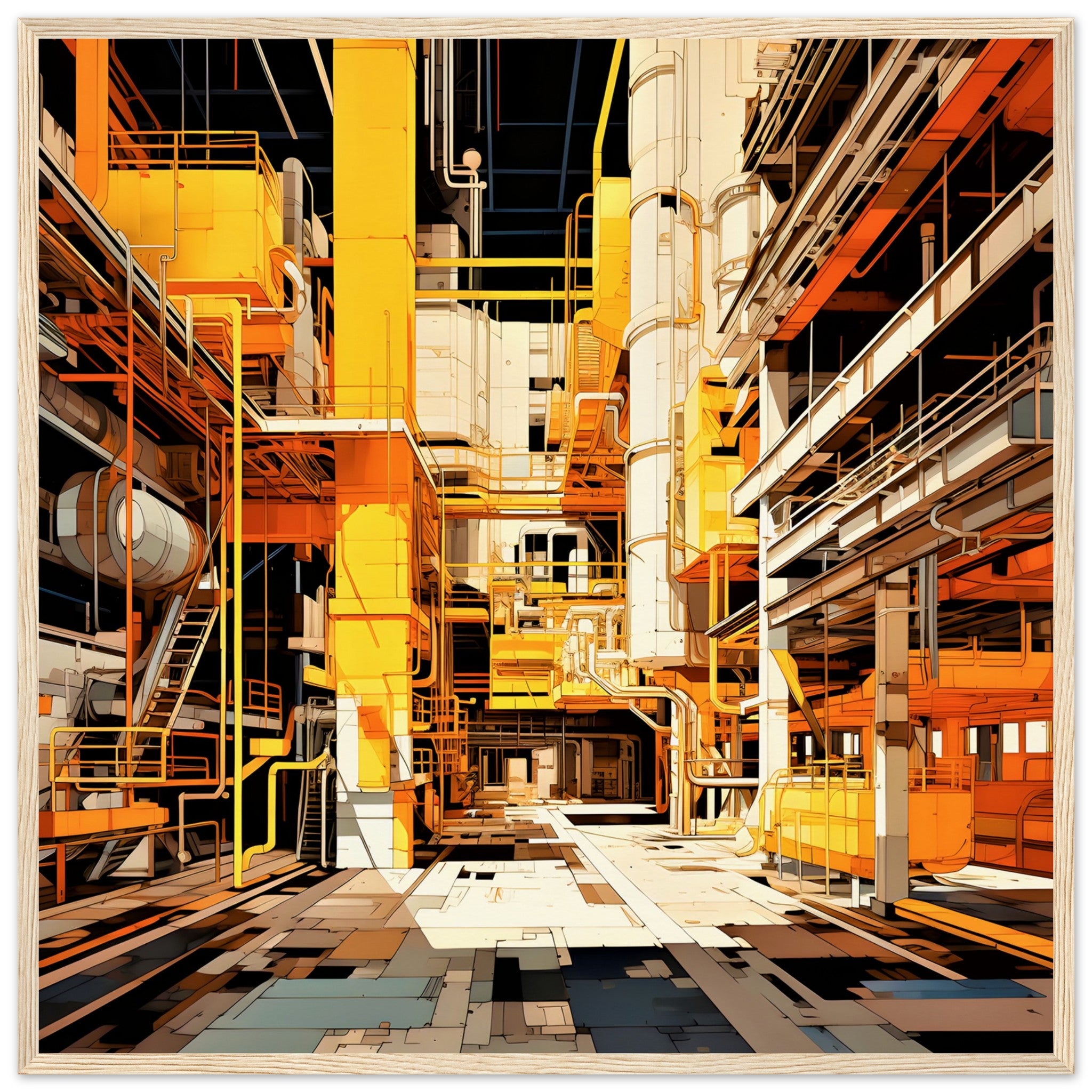 Bauhaus Tribute Factory Floor Wall Art Design
