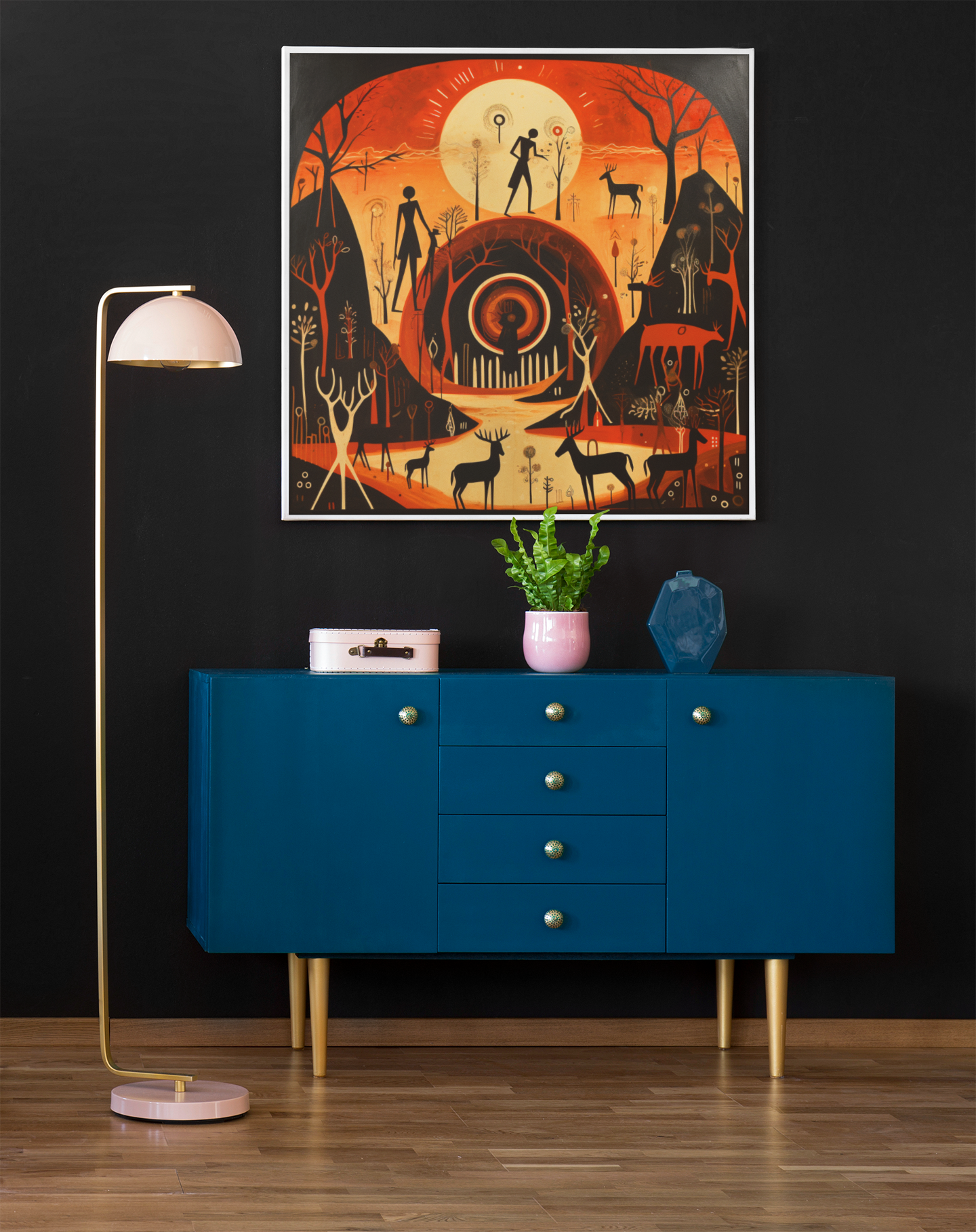 Caveman Scene Wall Art Design
