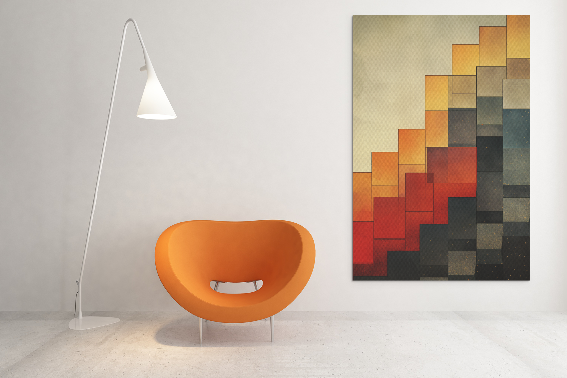 Abstract Color Rectangular Pattern Wall Art Design