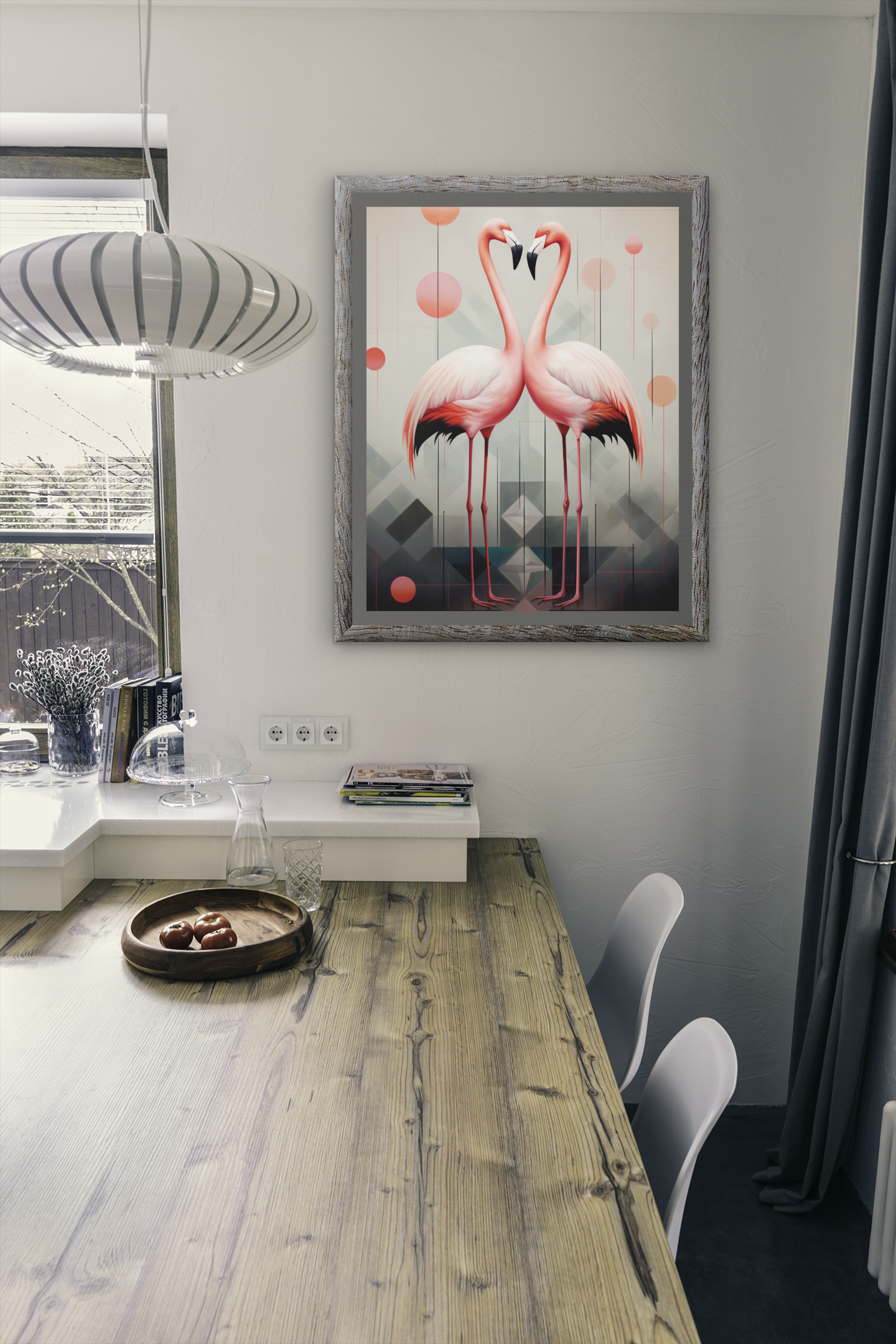 A Pair of Pink Flamingos Wall Art