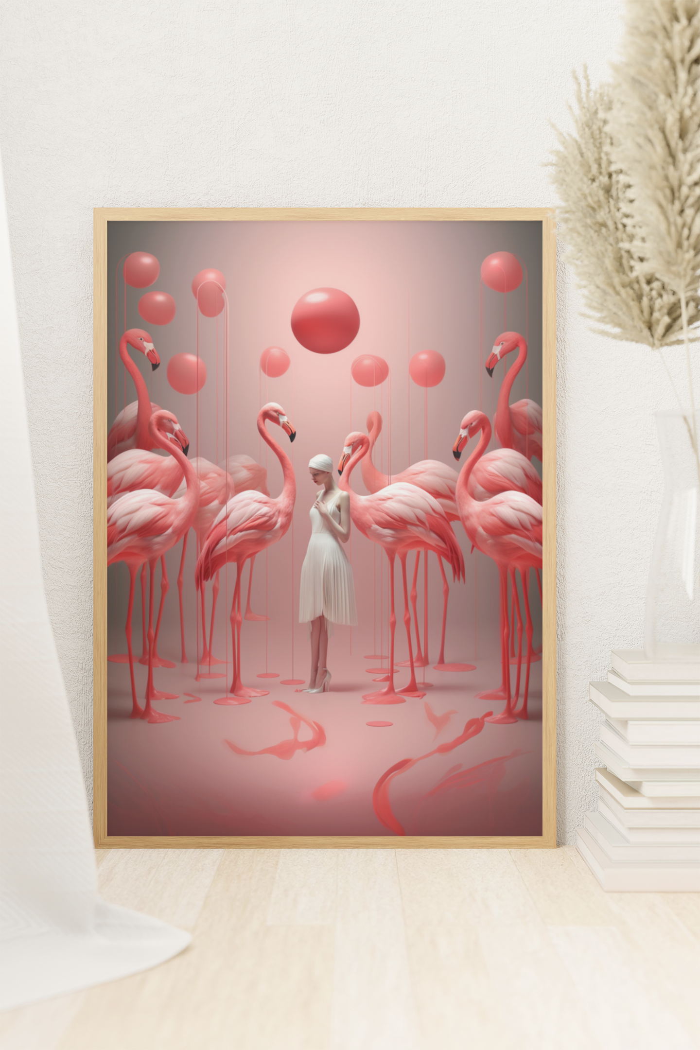 Flamingo Ballet Elegance Wall Art