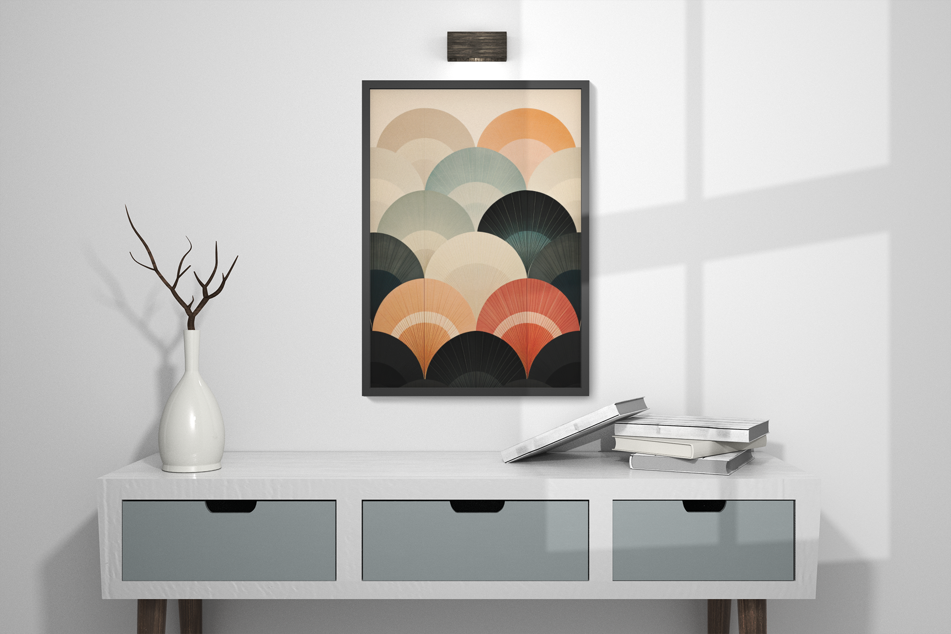 Abstract Color Scallops Wall Art