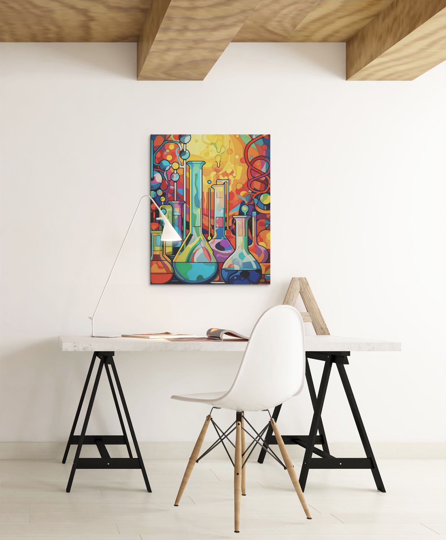 Color Chemistry Labware Wall Art Design