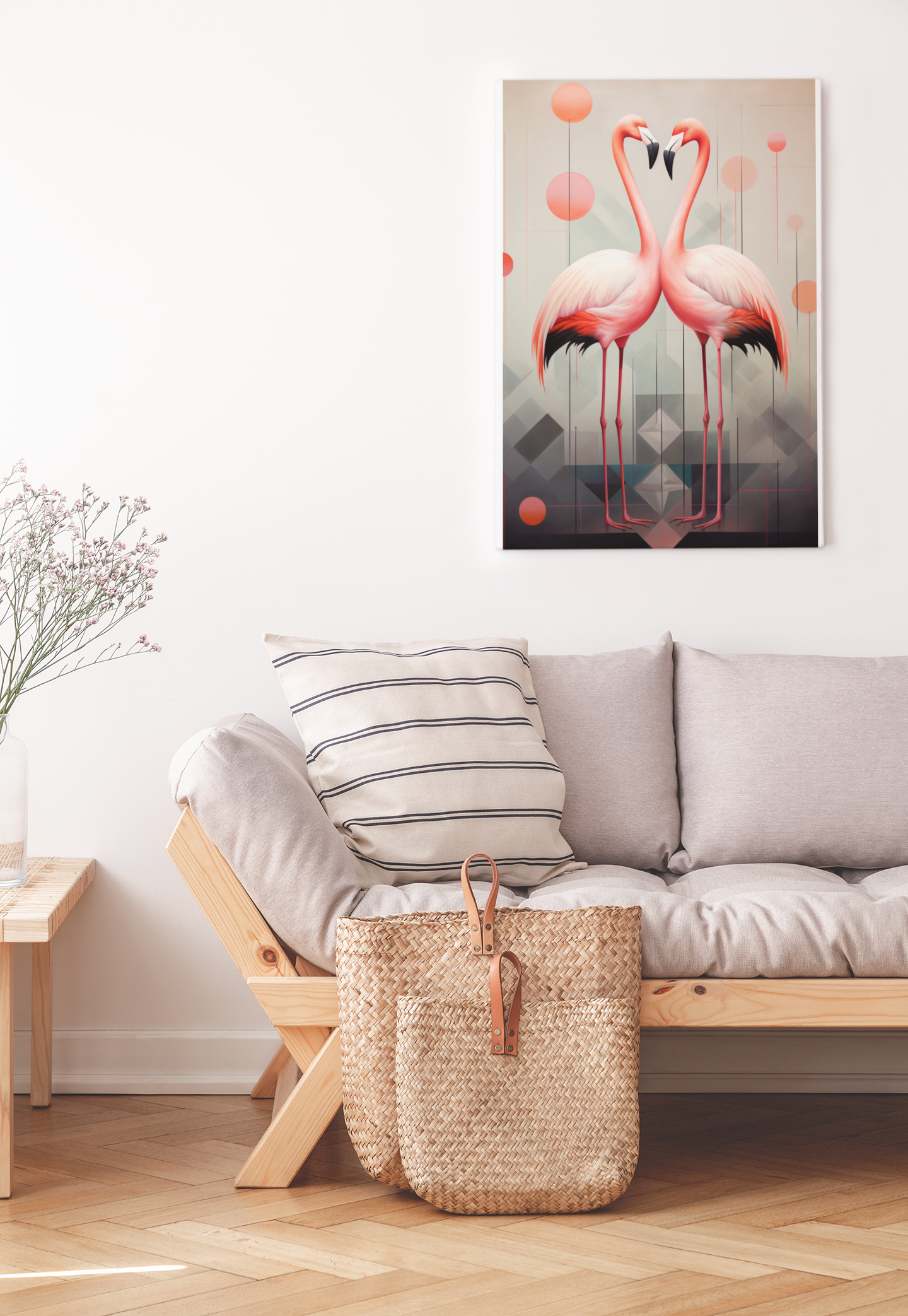 A Pair of Pink Flamingos Wall Art