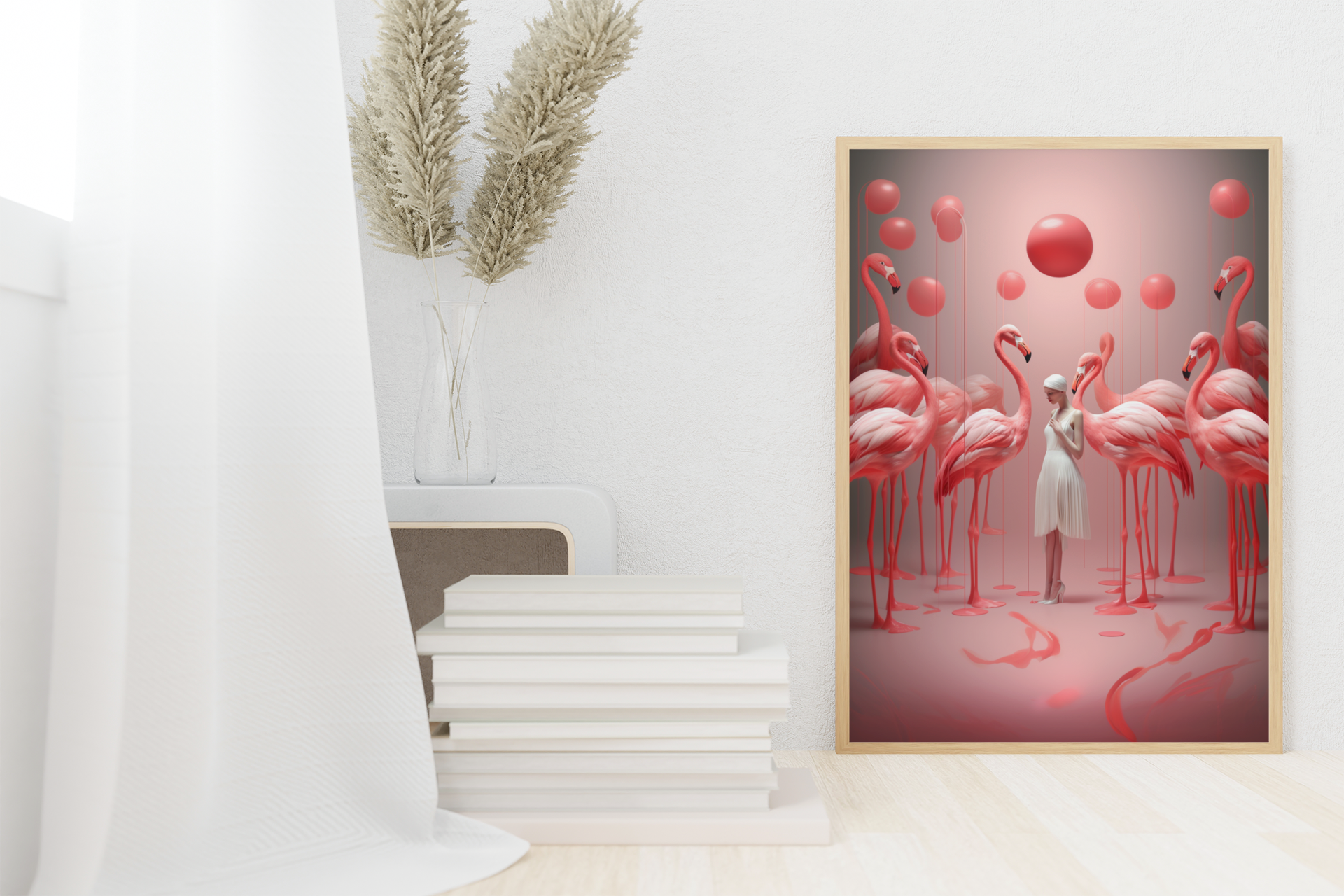 Flamingo Ballet Elegance Wall Art