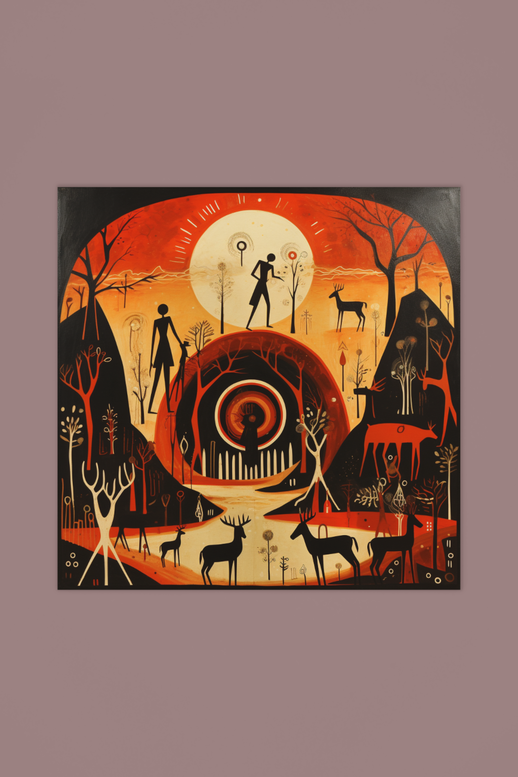 Caveman Scene Wall Art Design