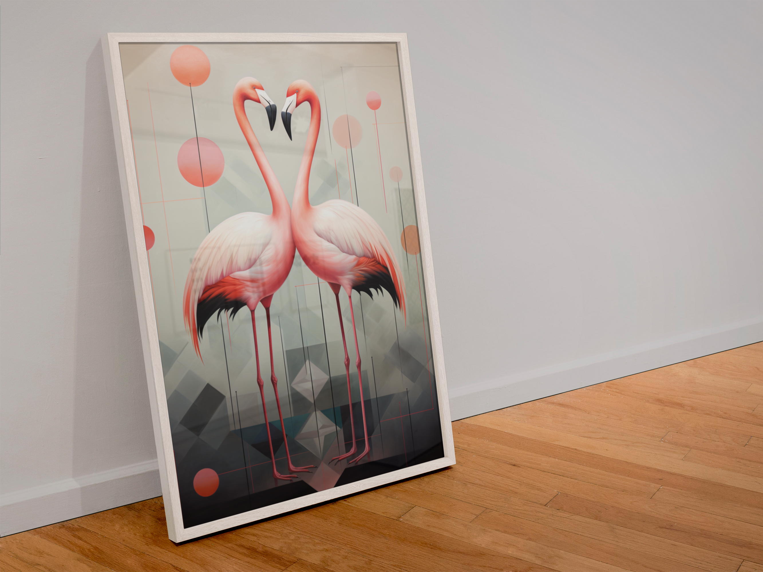 A Pair of Pink Flamingos Wall Art