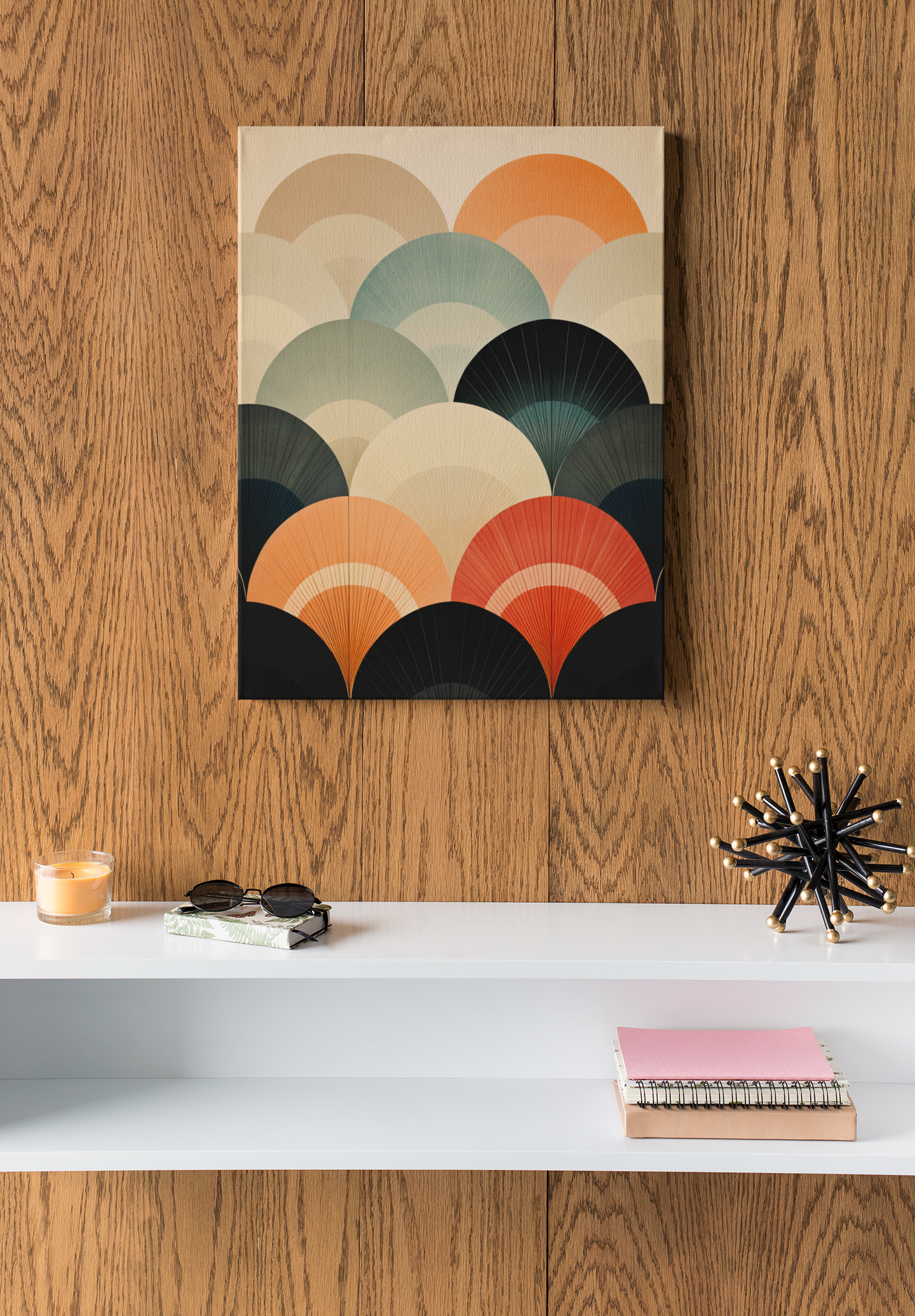Abstract Color Scallops Wall Art