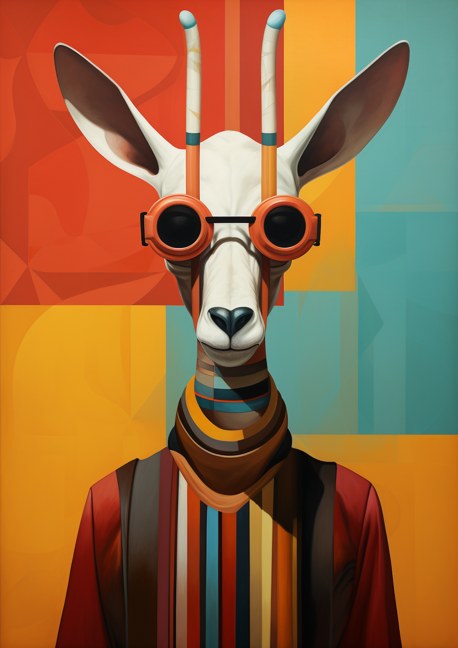 Funny Colorful Lama In Sunshades