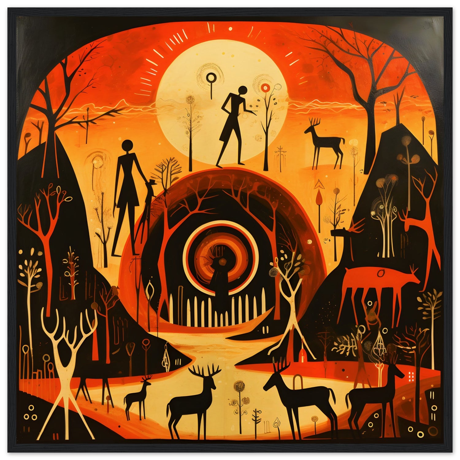 Caveman Scene Wall Art Design