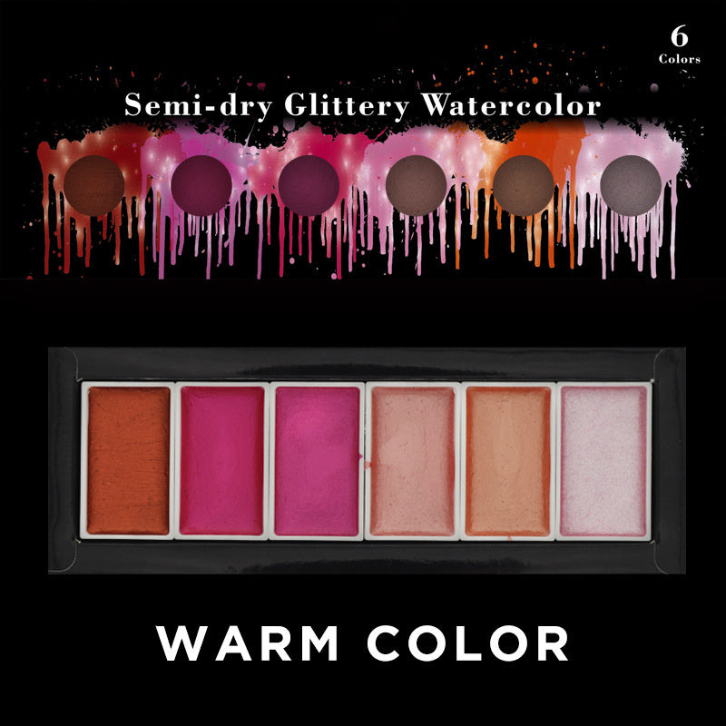 Professional 6-Color Solid Watercolor Paint Set