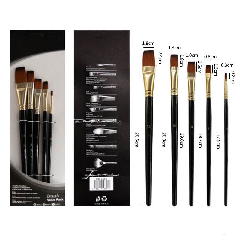 Line pen gouache oil brush set