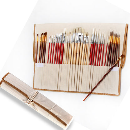 Canvas Pen Curtain Brush, Multi-function Log Rod Oil Paint Brush Art Painting Set