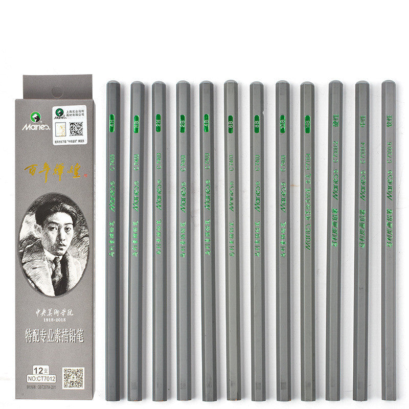 Soft, Medium And Hard Charcoal Box With Drawing Pencil Set