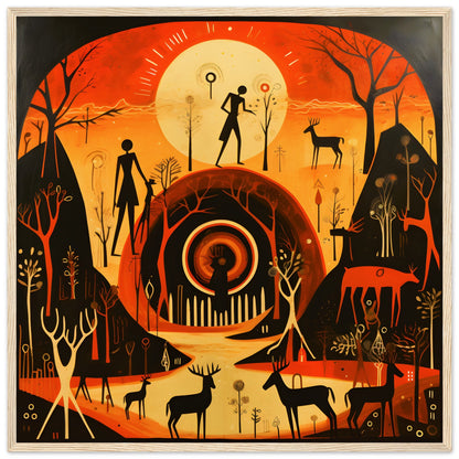 Caveman Scene Wall Art Design