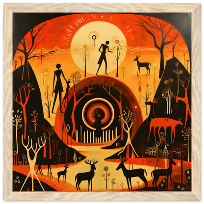 Caveman Scene Wall Art Design