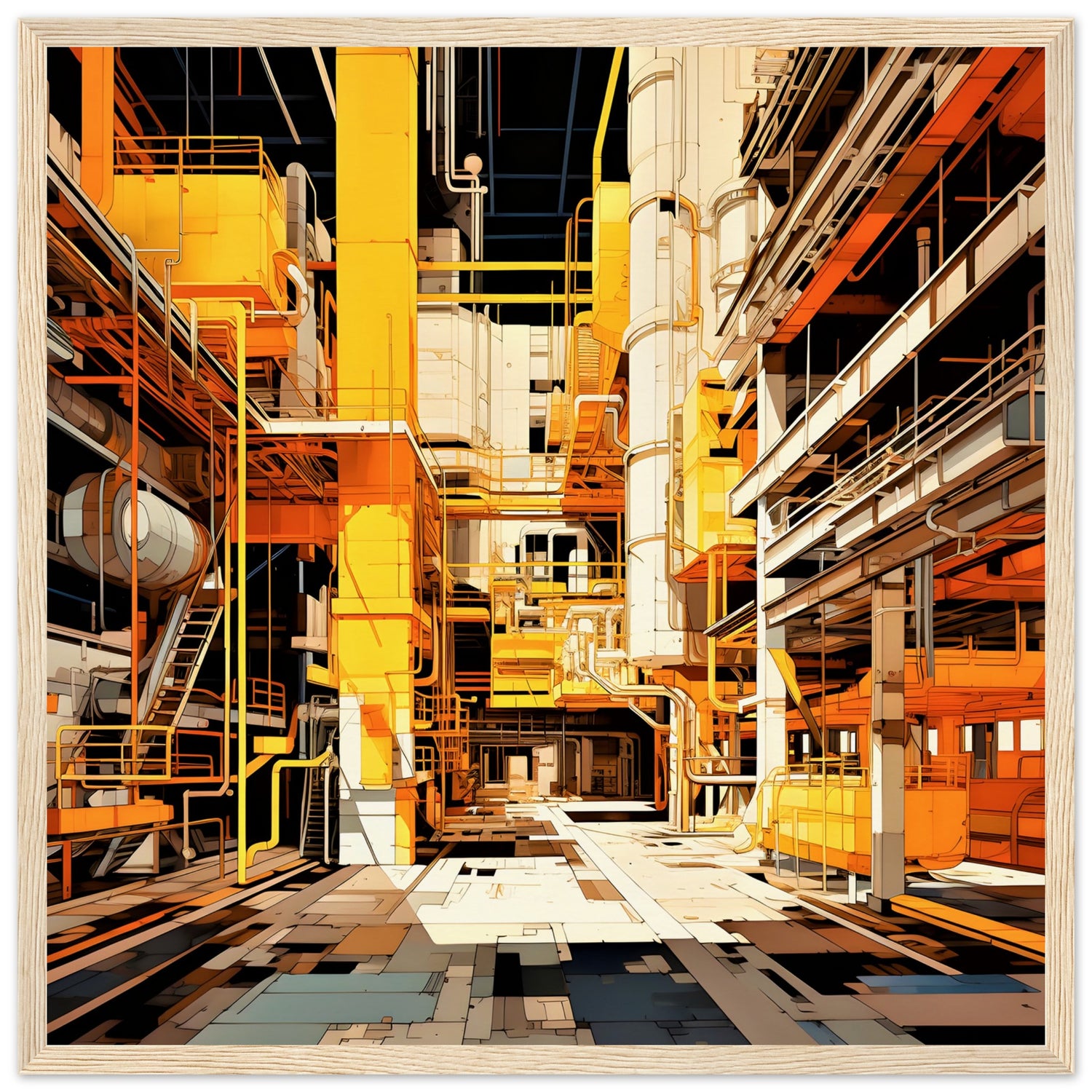 Bauhaus Tribute Factory Floor Wall Art Design