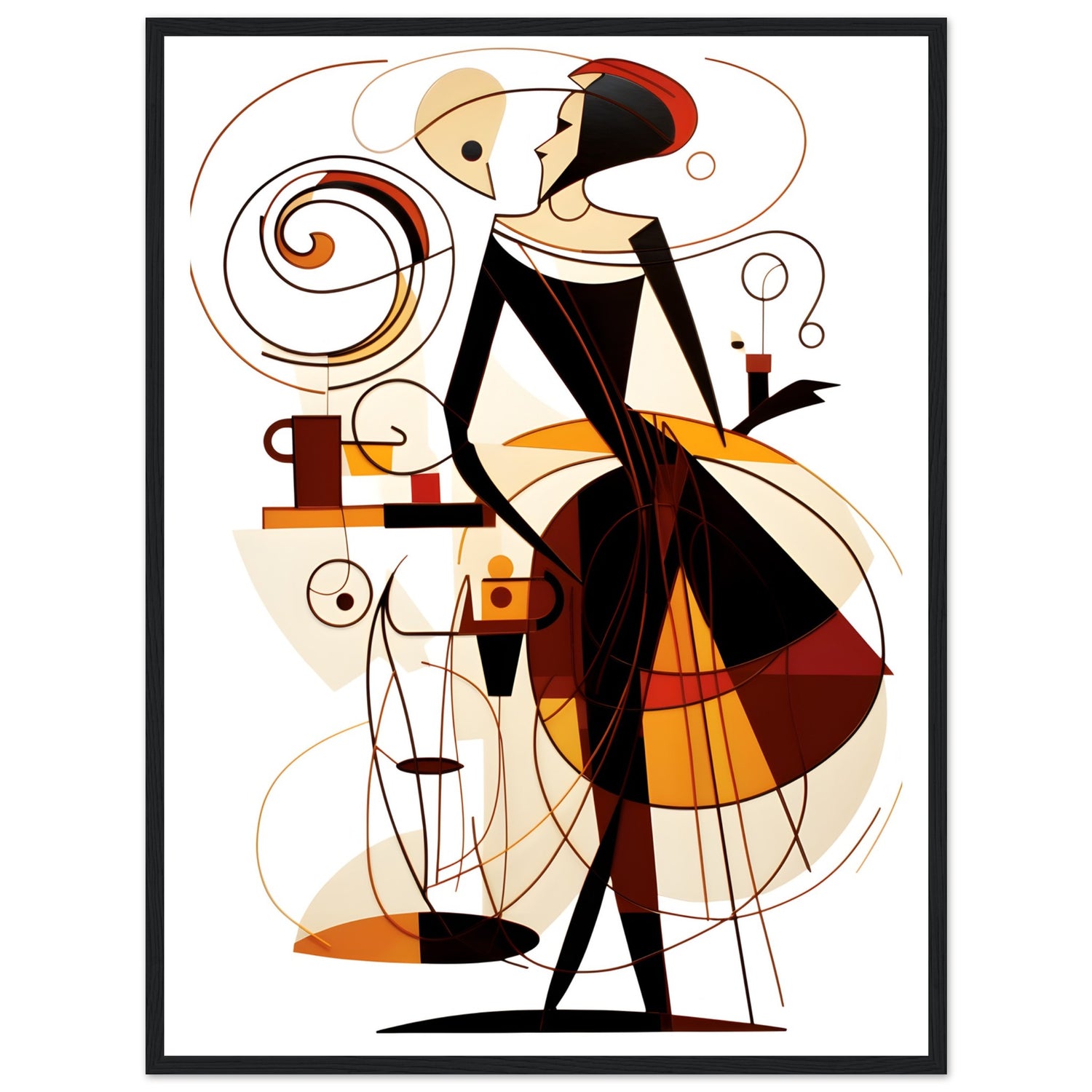 Abstract Ledgard Style Coffee Woman Wall Decor
