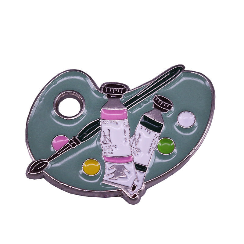 Watercolor Paint Palette Brooch Mint Green