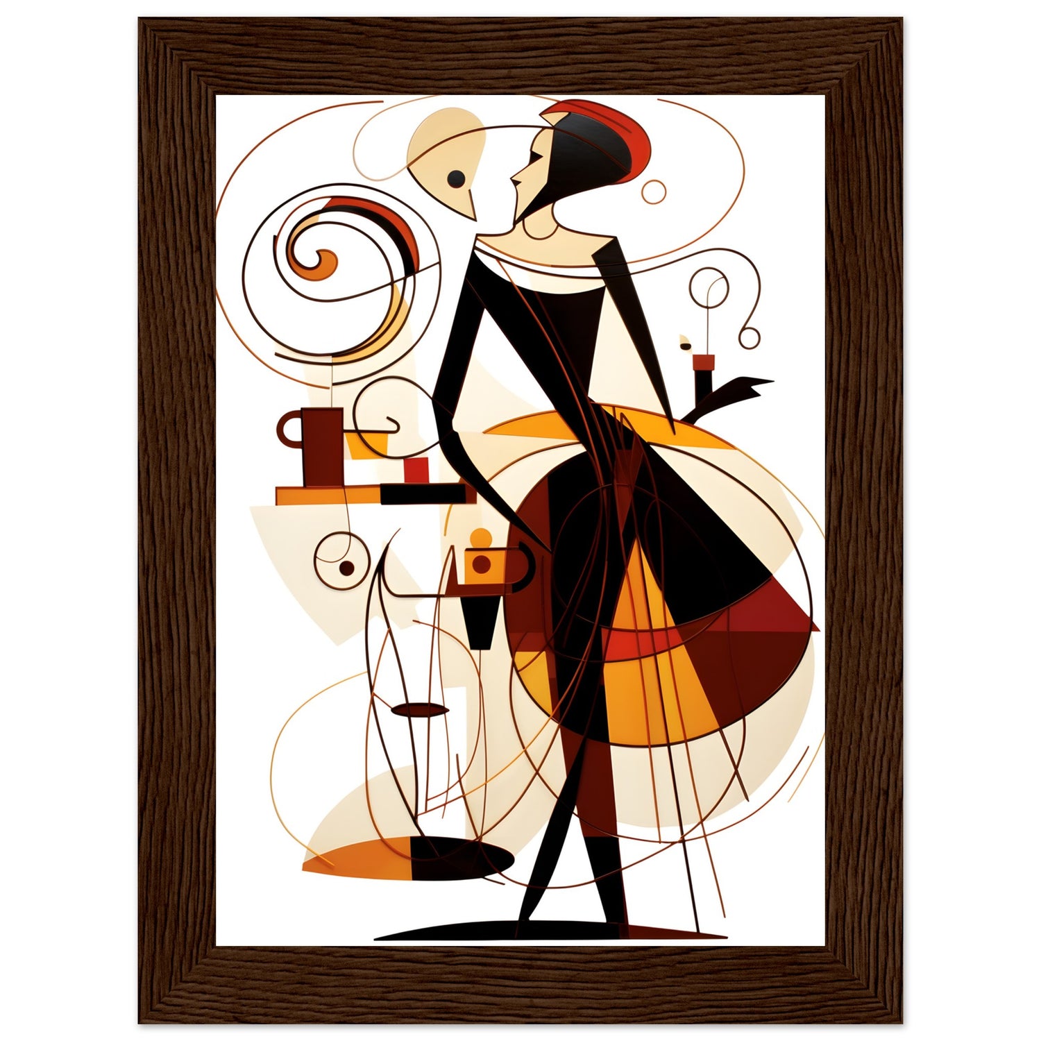 Abstract Ledgard Style Coffee Woman Wall Decor