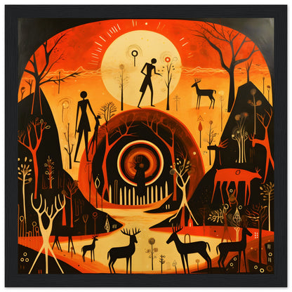 Caveman Scene Wall Art Design