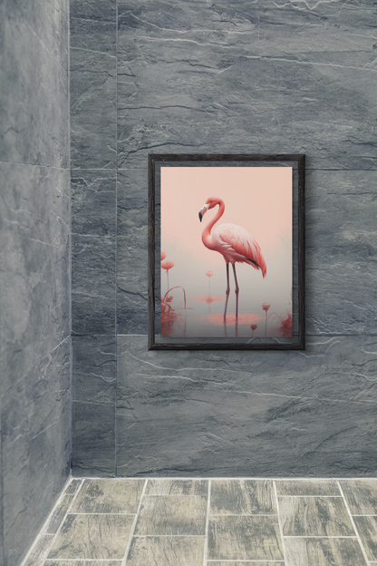 Pink Flamingo Lake Wall Art