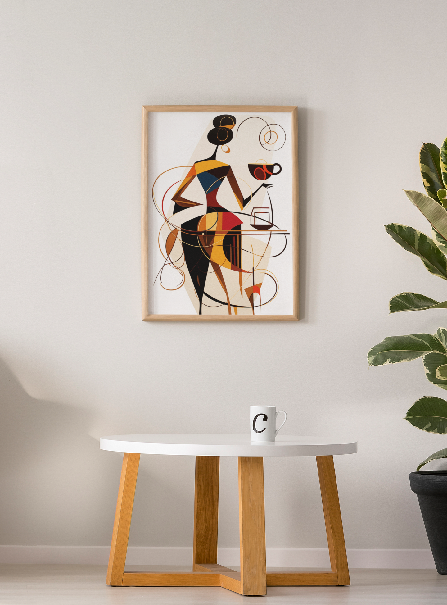 Americano Coffee Queen Abstract Wall Art