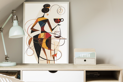 Americano Coffee Queen Abstract Wall Art