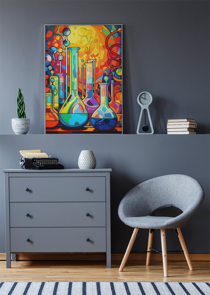 Color Chemistry Labware Wall Art Design