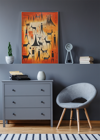 Abstract Cave Art Wall Decor