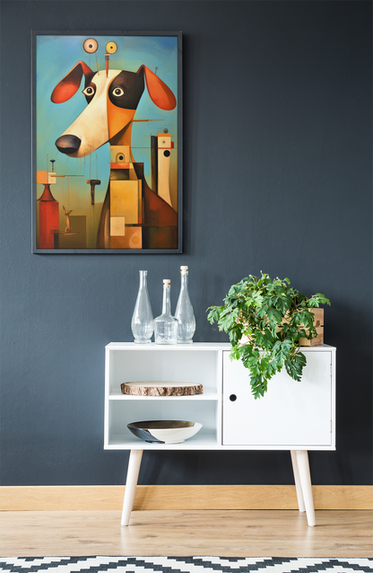Whismical Abstract Whippet Dog Wall Art
