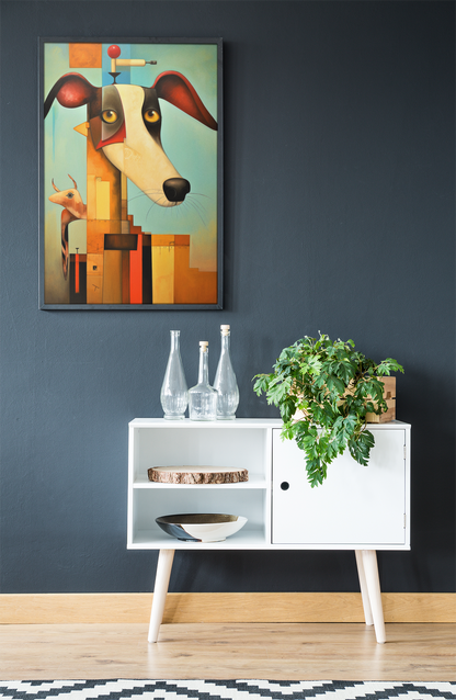 Abstract Whippet Dog Wall Art