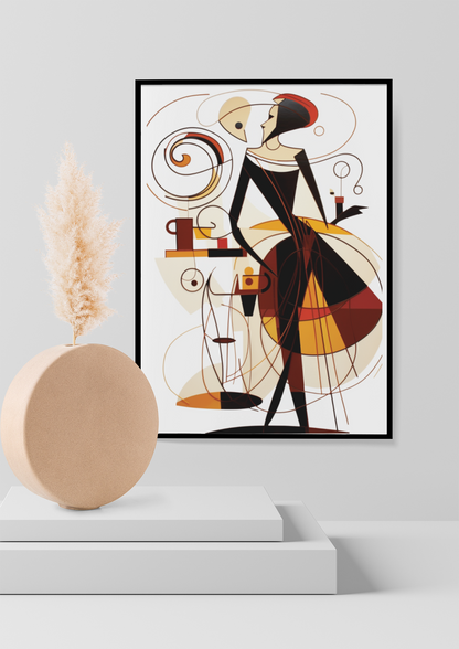 Abstract Ledgard Style Coffee Woman Wall Decor