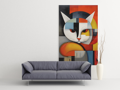 Moody Cat Abstract Bauhaus Wall Art Design