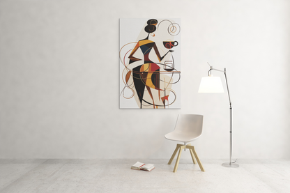 Americano Coffee Queen Abstract Wall Art